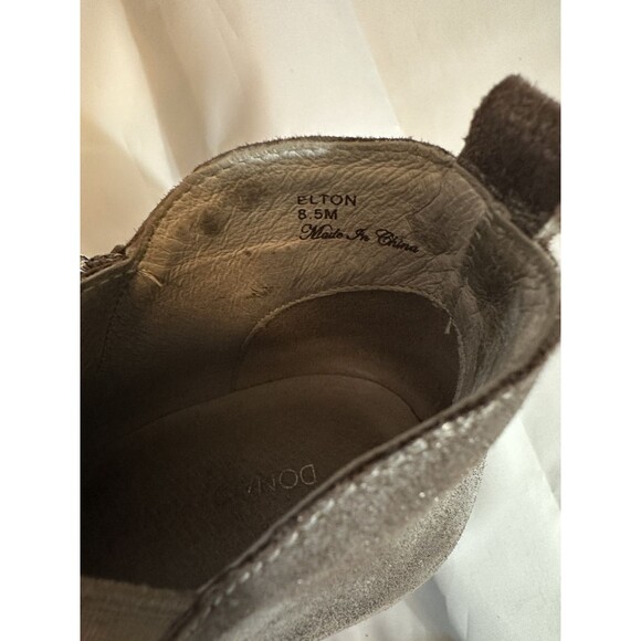 DONALD J PLINER Elton Brown Pewter Leather Metallic Ankle Bootie Boots Sz 9 - Picture 7 of 8